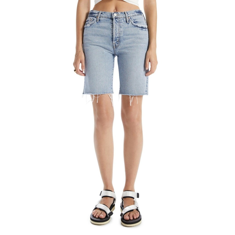 MOTHER Denim Trickster Short Fray Win Some Lose Some Light Wash Size 27 $248 - Picture 5 of 16